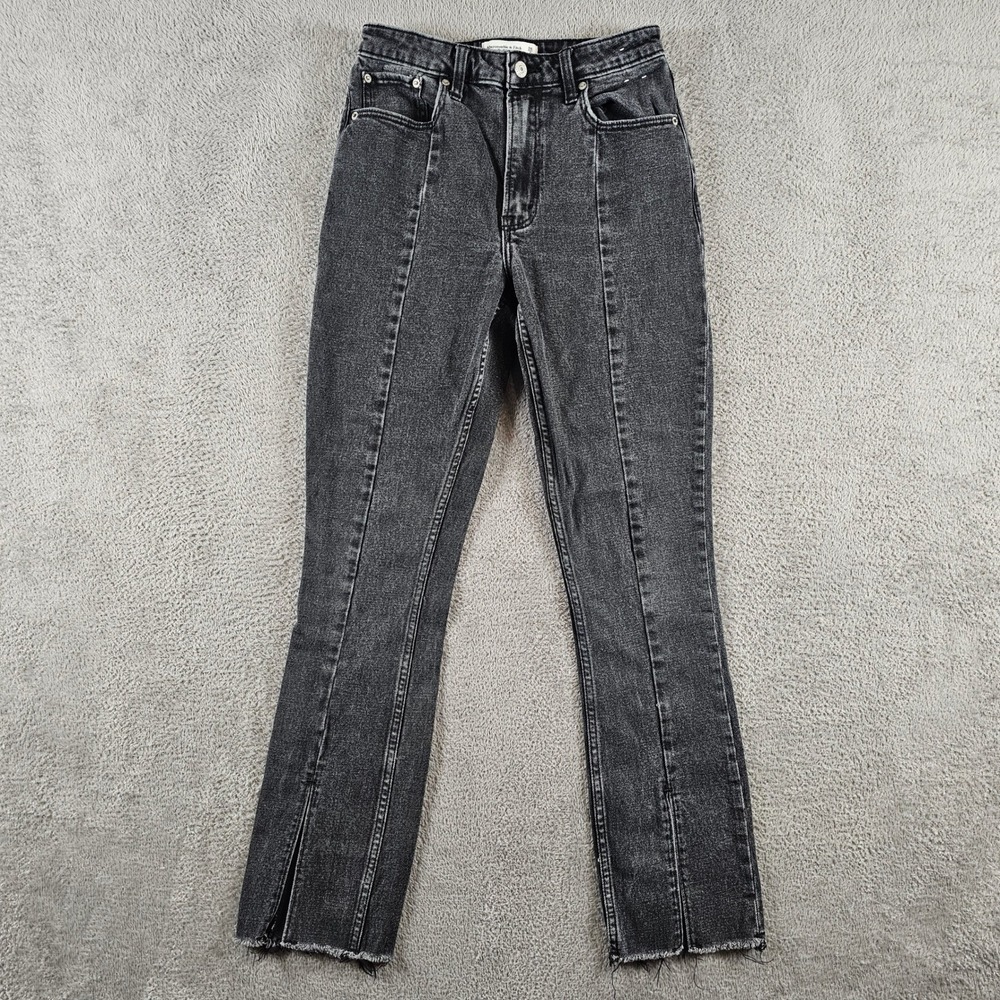 Abercrombie & Fitch Curve Love Skinny High Rise Seamed Jeans Black 26/2S